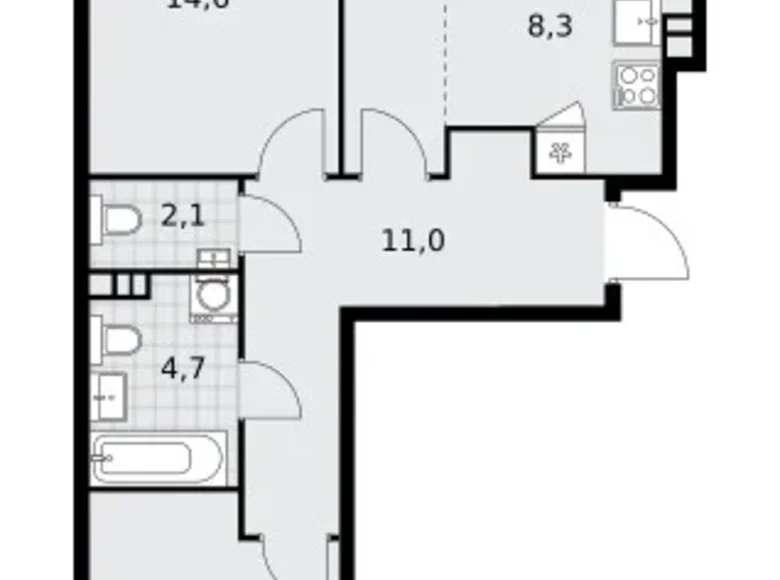 Wohnung 3 zimmer 70 m² poselenie Sosenskoe, Russland