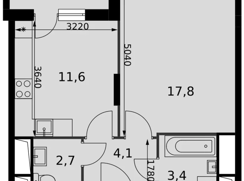 Mieszkanie 1 pokój 41 m² Razvilka, Rosja