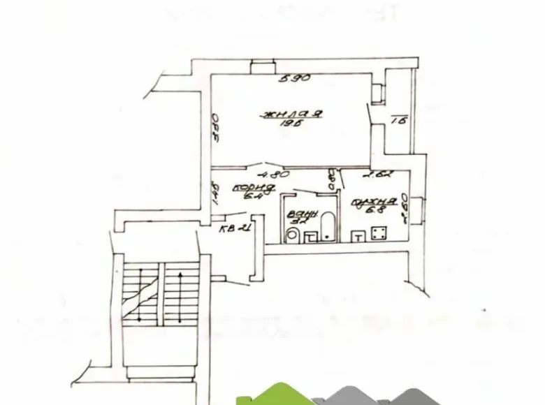 Квартира 1 комната 36 м² Лида, Беларусь