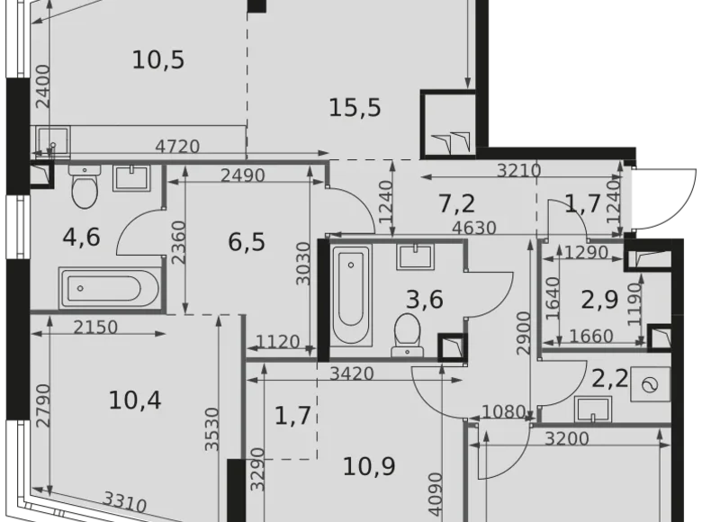 Wohnung 4 zimmer 90 m² Moskau, Russland