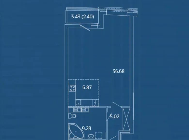 Квартира 1 комната 60 м² Минск, Беларусь