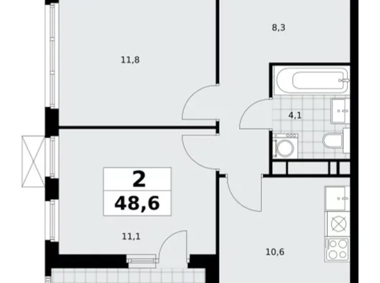 Wohnung 2 Zimmer 49 m² Moskau, Russland