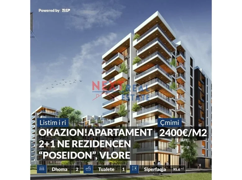 Mieszkanie 3 pokoi 96 m² Bashkia Vlore, Albania