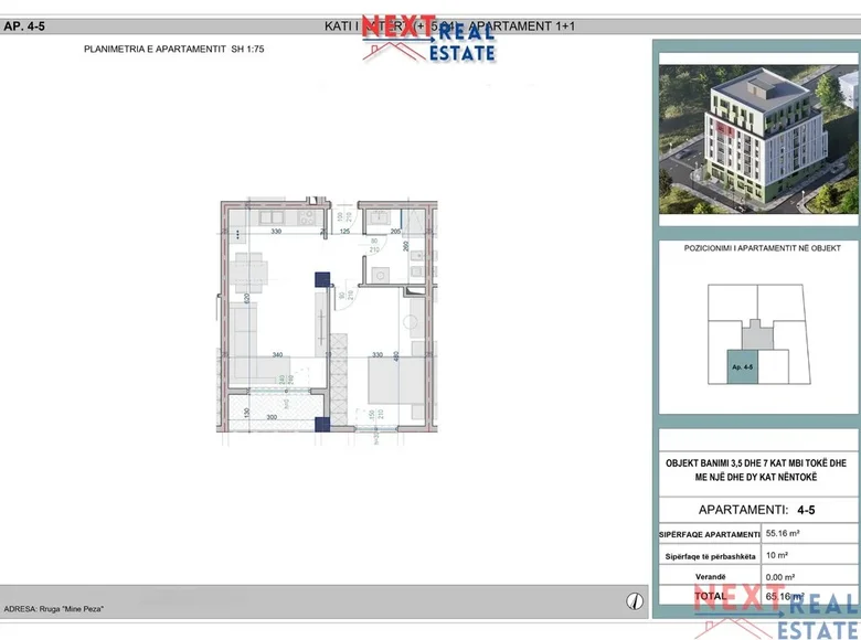 1 bedroom apartment 55 m² Paskuqan, Albania