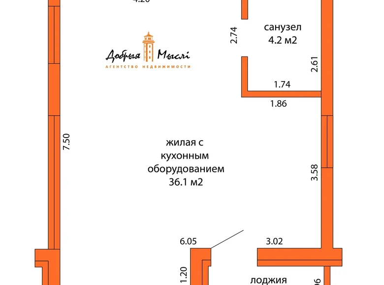 Appartement 2 chambres 42 m² Minsk, Bélarus