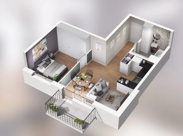 Apartamento 2 habitaciones 44 m² Poznan, Polonia