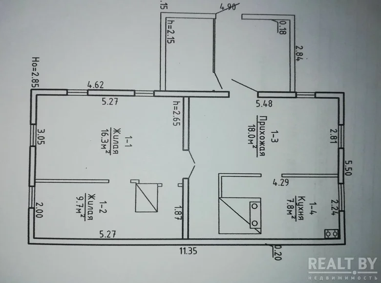 Dom 52 m² Łosznica, Białoruś