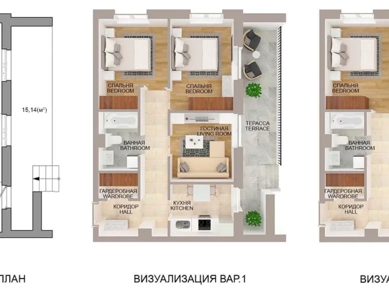 Квартира 3 комнаты 62 м² Минск, Беларусь