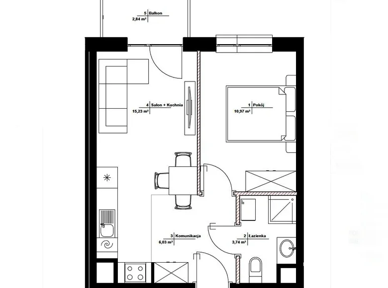 Apartamento 2 habitaciones 36 m² Poznan, Polonia