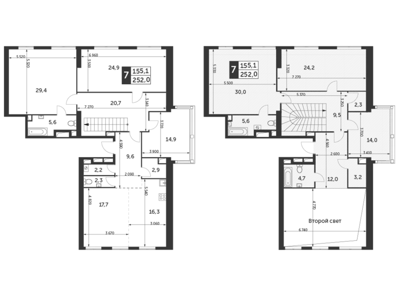 Пентхаус 7 комнат 252 м² район Коньково, Россия