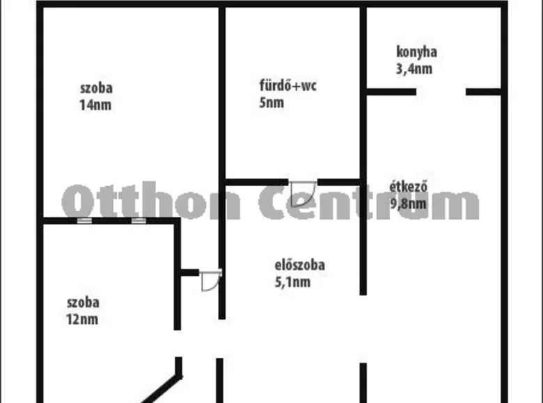 2 room apartment 52 m² Miskolci jaras, Hungary