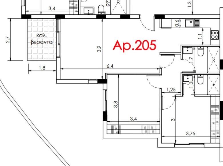 Квартира 2 спальни 81 м² Tserkezoi Municipality, Кипр