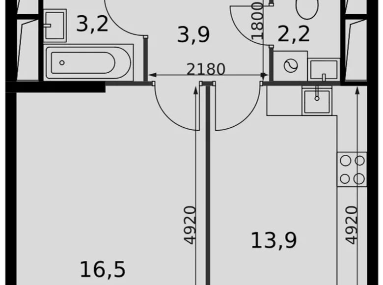 Apartamento 1 habitación 40 m² Razvilka, Rusia