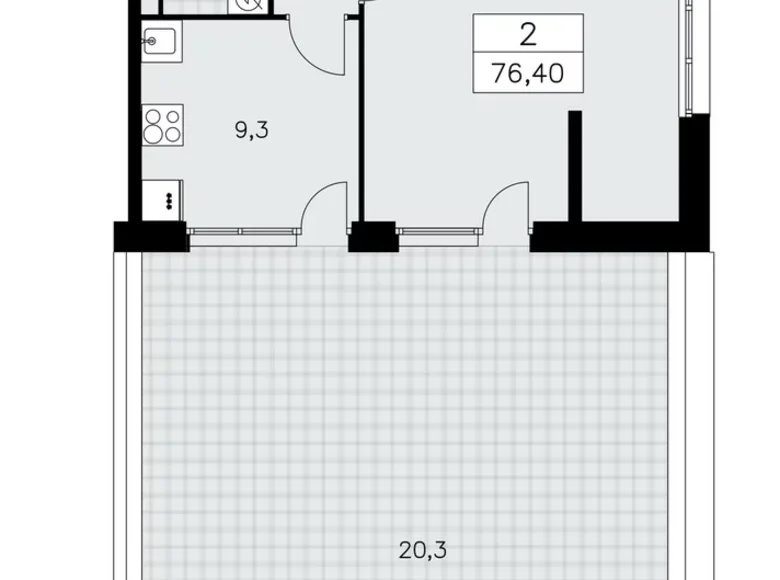 Mieszkanie 2 pokoi 76 m² poselenie Sosenskoe, Rosja