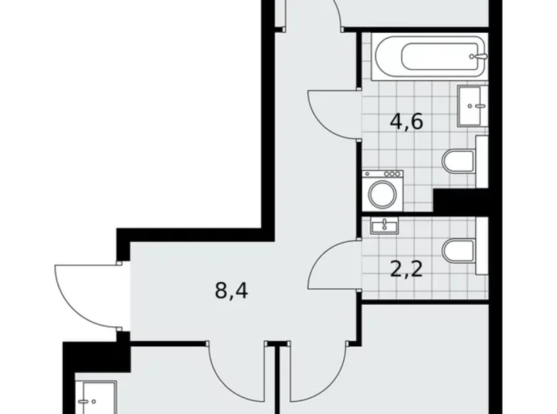 Wohnung 2 zimmer 53 m² poselenie Sosenskoe, Russland