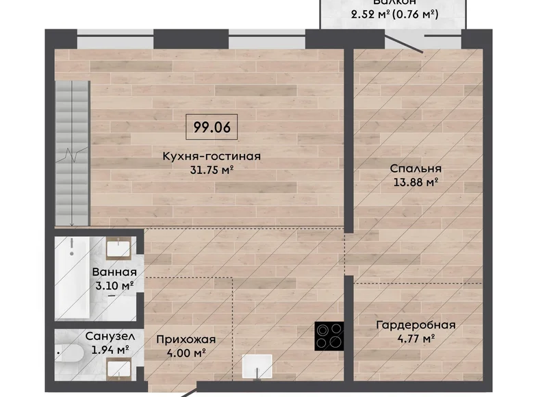 Квартира 4 комнаты 99 м² Колодищанский сельский Совет, Беларусь