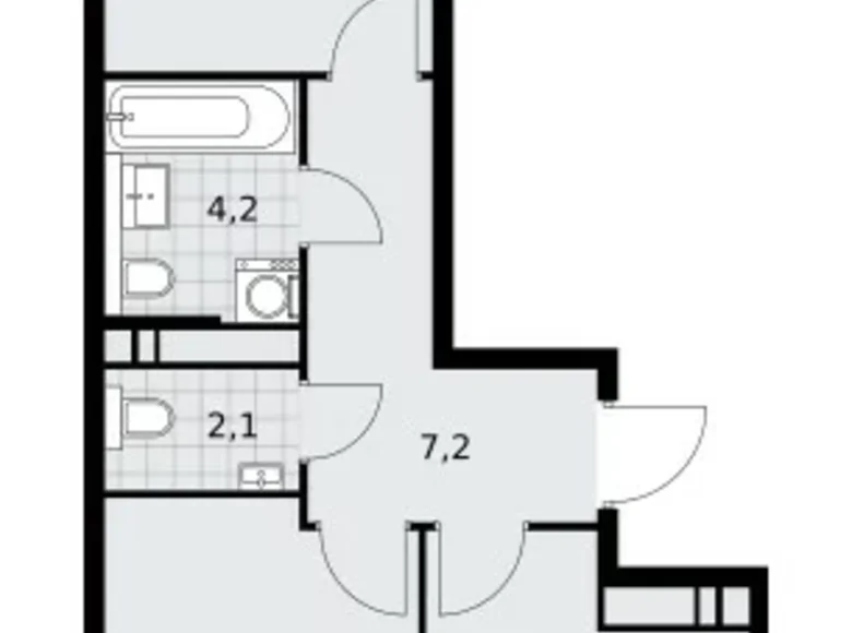 Mieszkanie 2 pokoi 51 m² poselenie Sosenskoe, Rosja