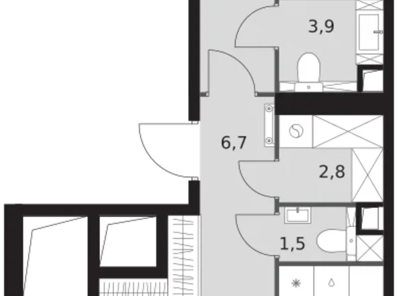 Mieszkanie 2 pokoi 62 m² Konkovo District, Rosja