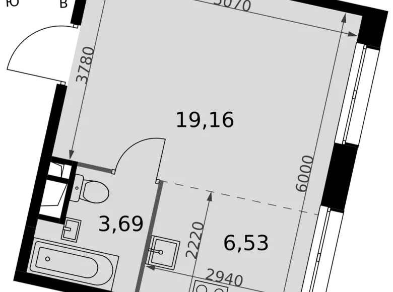 1 room studio apartment 29 m² Moscow, Russia