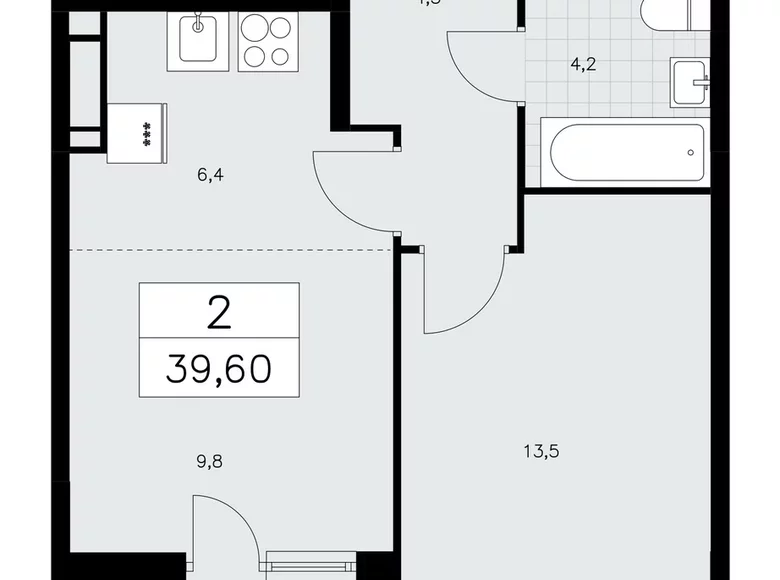Appartement 2 chambres 40 m² poselenie Sosenskoe, Fédération de Russie