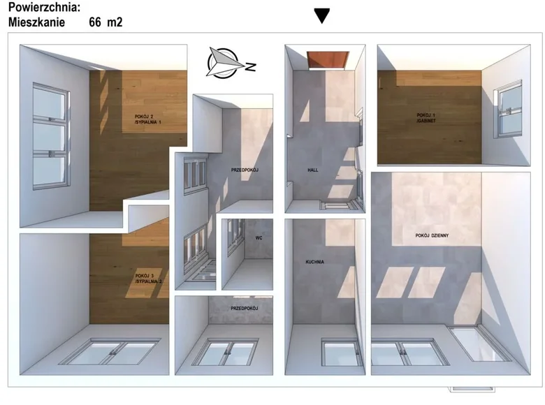Квартира 4 комнаты 66 м² Варшава, Польша