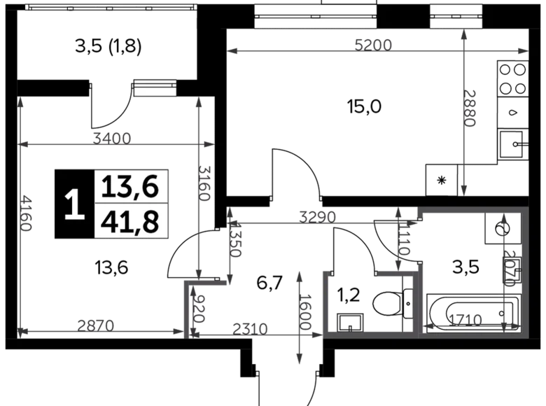 Mieszkanie 1 pokój 43 m² Leninsky District, Rosja