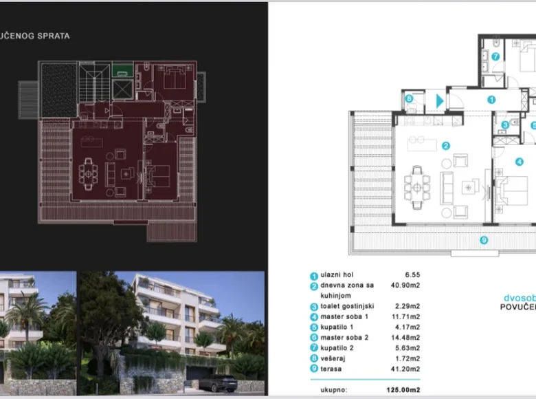 Wohnung 3 zimmer 125 m² Donja Lastva, Montenegro