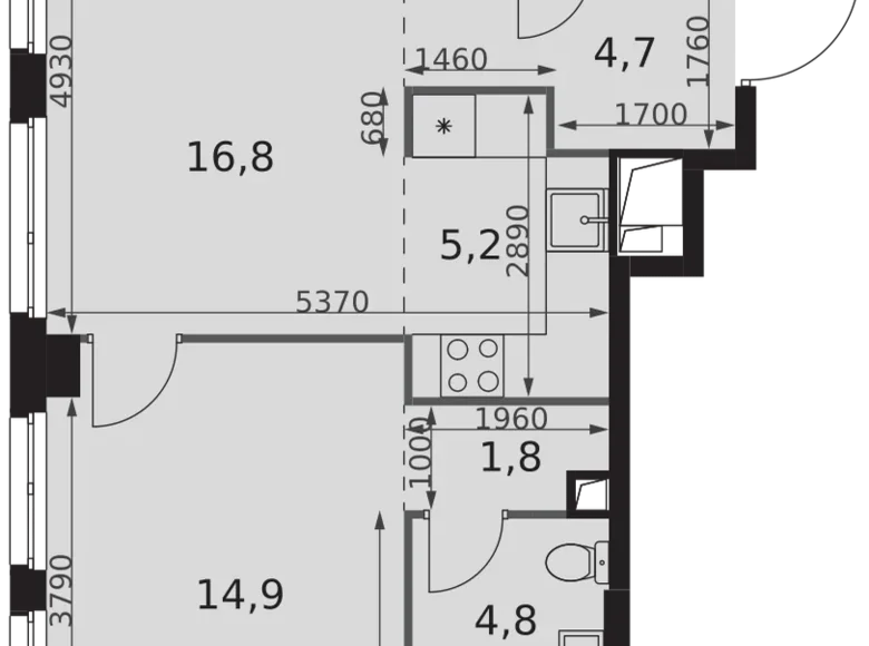 Apartamento 2 habitaciones 52 m² Moscú, Rusia