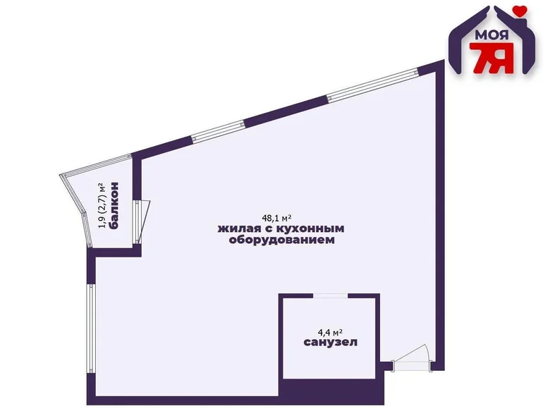 Appartement 3 chambres 54 m² Minsk, Bélarus