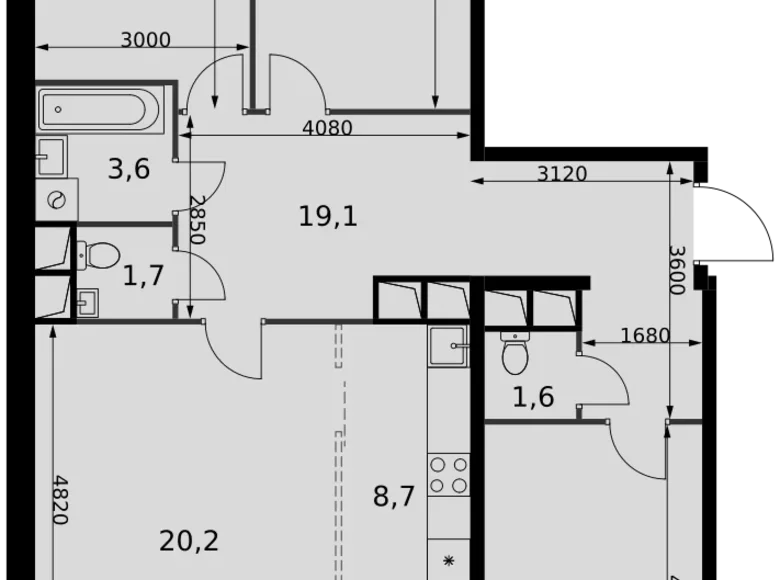 4 room apartment 97 m² Razvilka, Russia