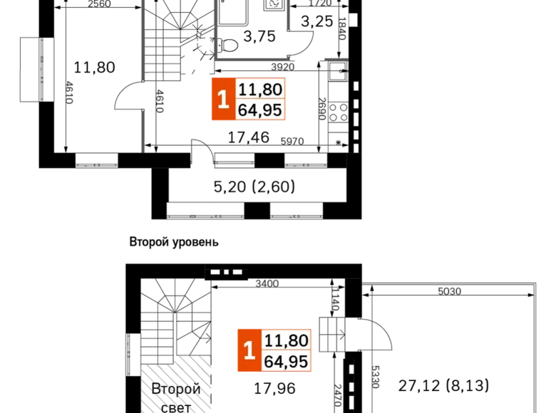 Mieszkanie 1 pokój 65 m² Odincovskiy gorodskoy okrug, Rosja