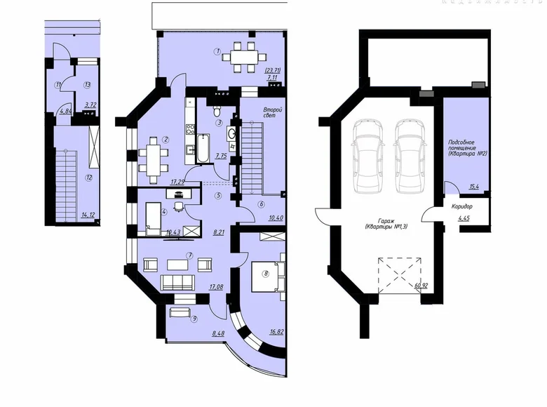 3 room apartment 132 m² Smalyavichy District, Belarus