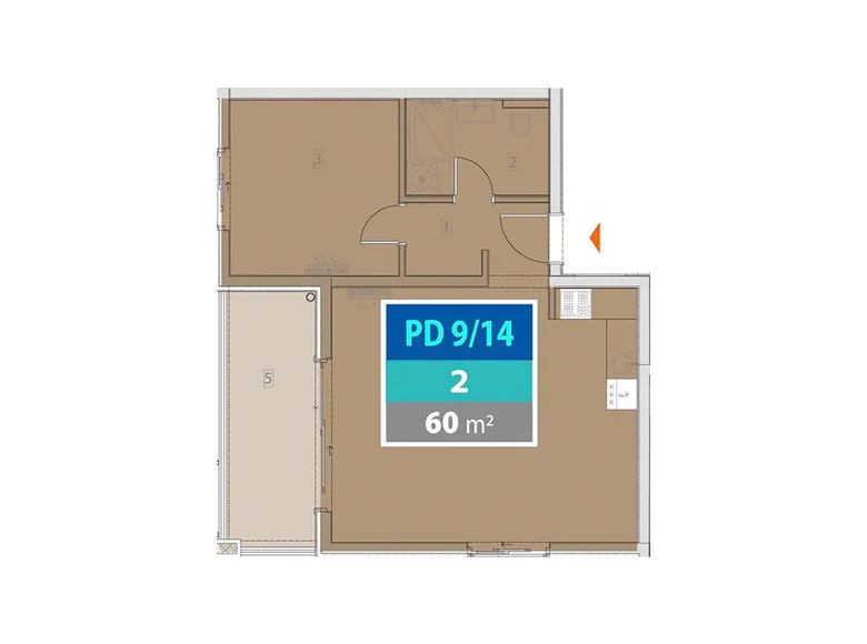 Квартира 2 комнаты 60 м² Provodina, Черногория