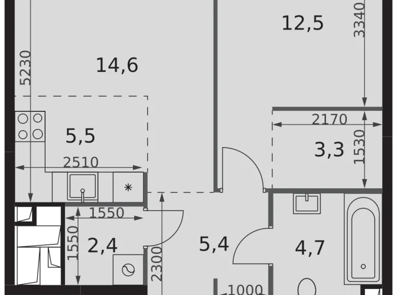 Appartement 2 chambres 48 m² Moscou, Russie