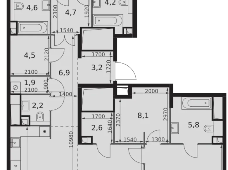Wohnung 4 zimmer 138 m² Moskau, Russland