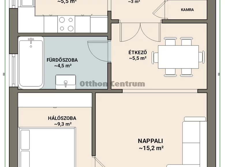 Mieszkanie 2 pokoi 46 m² Budapeszt, Węgry