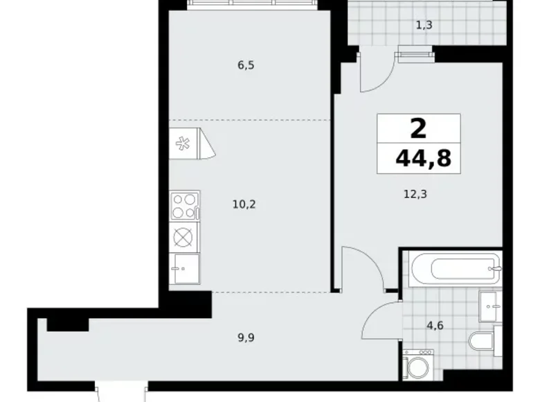 Appartement 2 chambres 45 m² poselenie Sosenskoe, Fédération de Russie