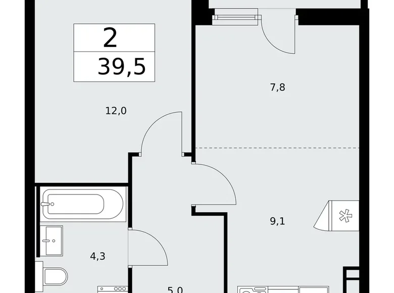 Apartamento 2 habitaciones 40 m² Moscú, Rusia