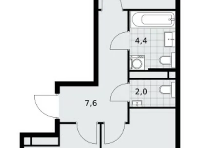 Квартира 2 комнаты 51 м² поселение Сосенское, Россия