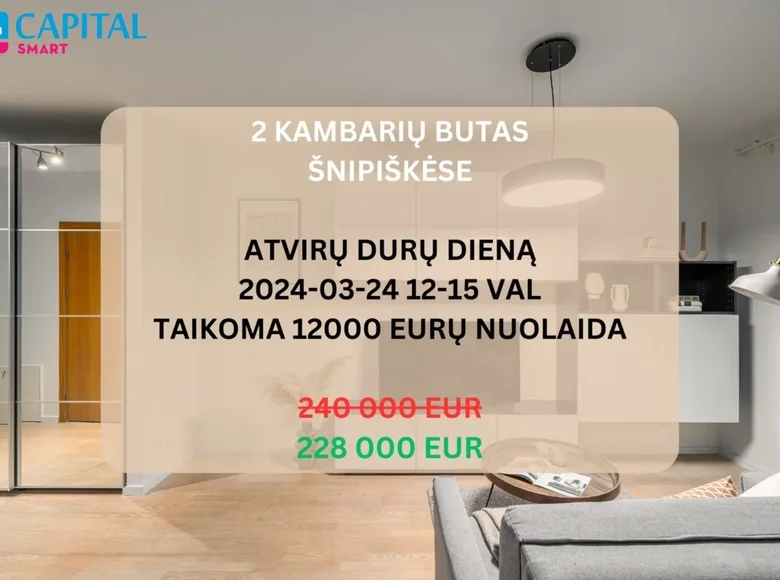 2 room apartment 45 m² Vilnius, Lithuania