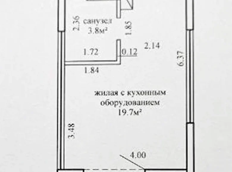 1 room apartment 26 m² Minsk, Belarus