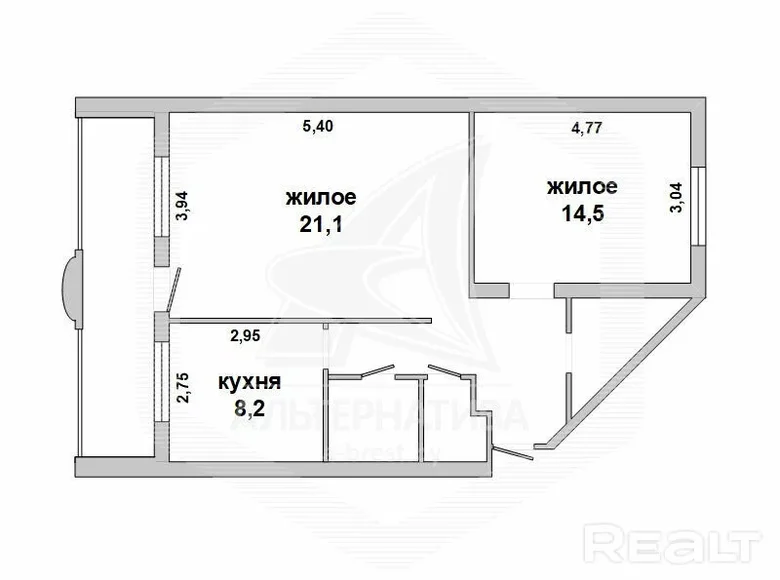 Wohnung 2 Zimmer 60 m² Brest, Weißrussland
