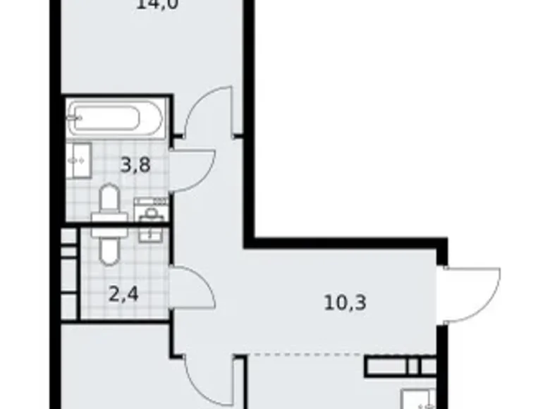 Appartement 2 chambres 57 m² poselenie Sosenskoe, Fédération de Russie