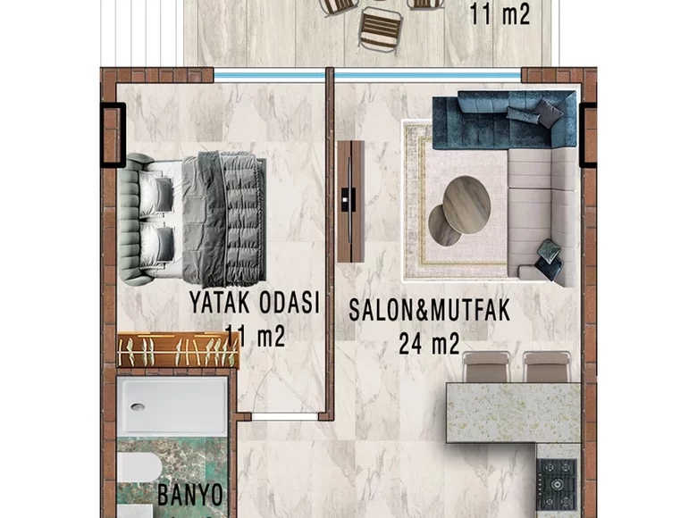 Apartamento 2 habitaciones 45 m² Gazipasa, Turquía