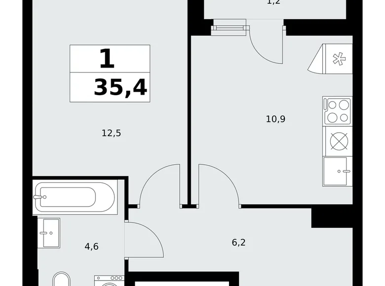 Mieszkanie 1 pokój 35 m² poselenie Sosenskoe, Rosja