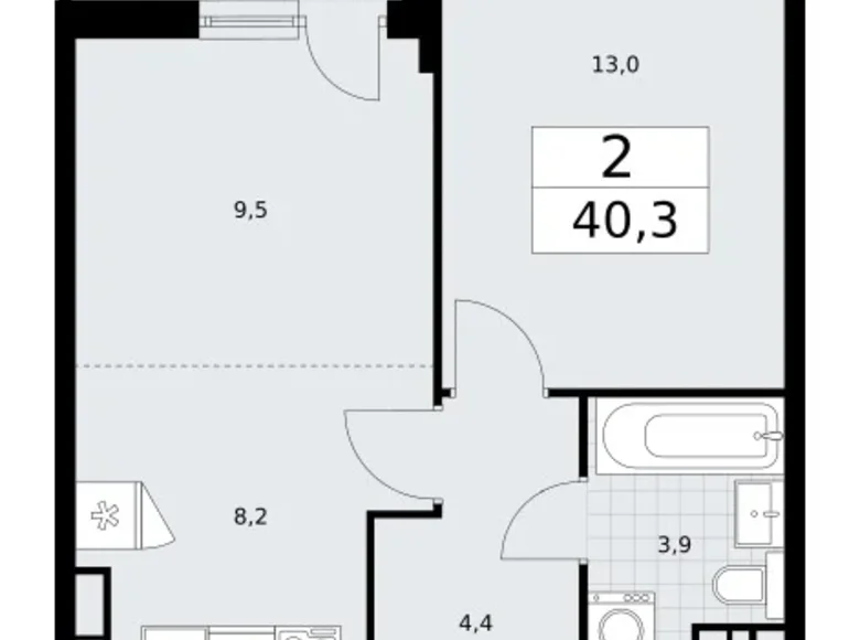 Appartement 2 chambres 40 m² Vnoukovo, Russie
