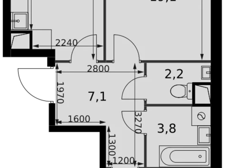 Квартира 2 комнаты 59 м² Развилка, Россия