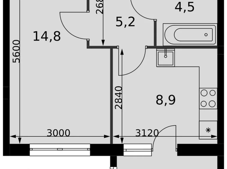 Apartamento 1 habitación 35 m² Razvilka, Rusia