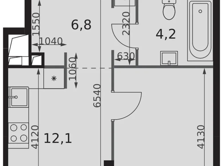 Apartamento 1 habitación 35 m² Moscú, Rusia