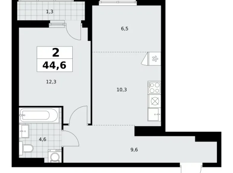 Apartamento 2 habitaciones 45 m² poselenie Sosenskoe, Rusia